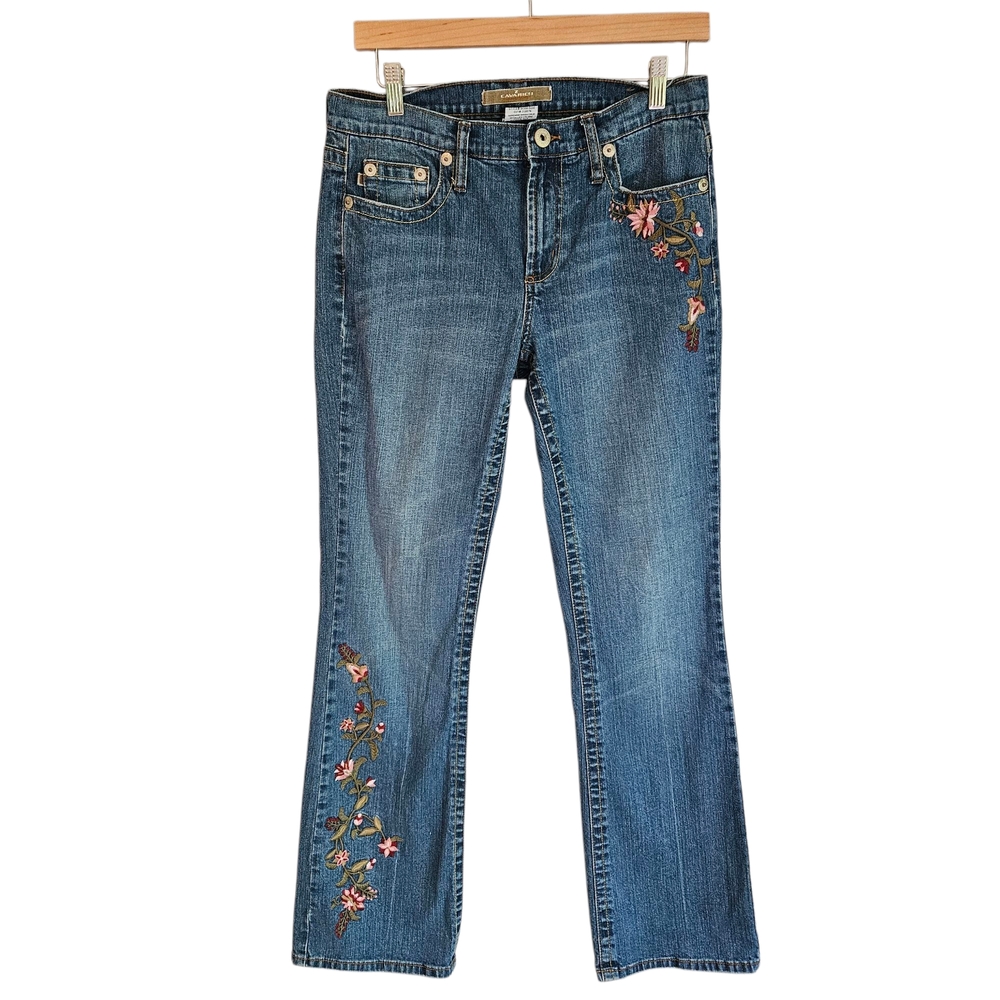 Vintage Y2k Z Cavaricci Embroidered Boot Cut Flare Denim Jeans, Women's 10